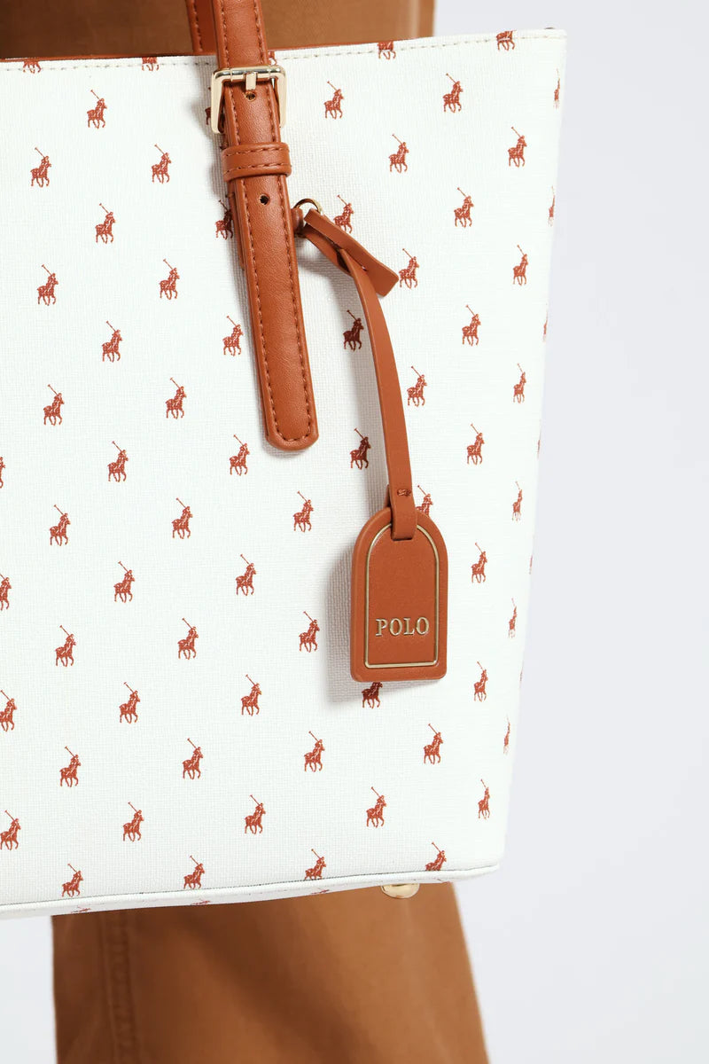 Polo Iconic Medium Tote New Smaller White