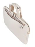 Elle Embossed Slimline Laptop Bag In Cream