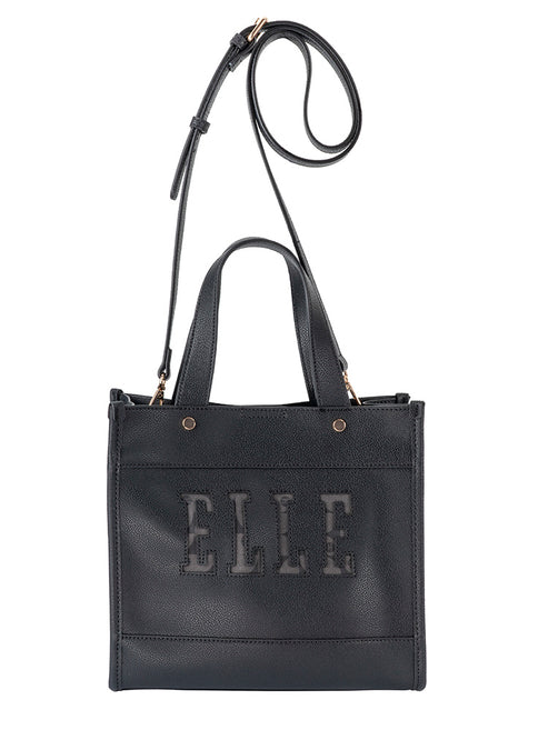 Elle Cut Out Small Shopper Bag In Black