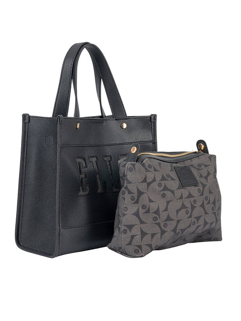 Elle Cut Out Small Shopper Bag In Black