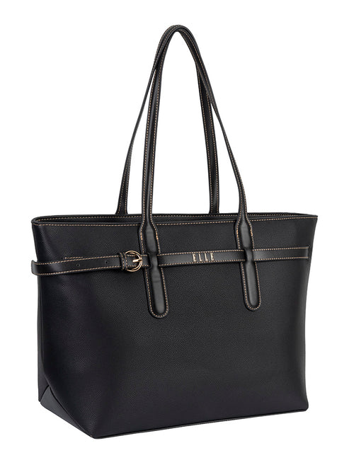 Elle Womens Belt Buckle Tote In Black