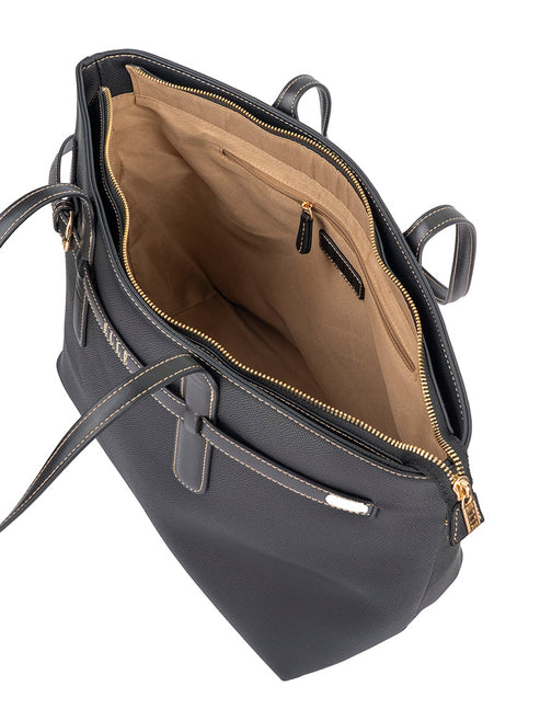Elle Womens Belt Buckle Tote In Black