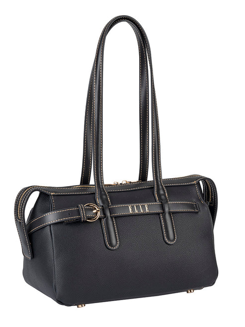 Elle Womens Belt Buckle Boston Bag In Black