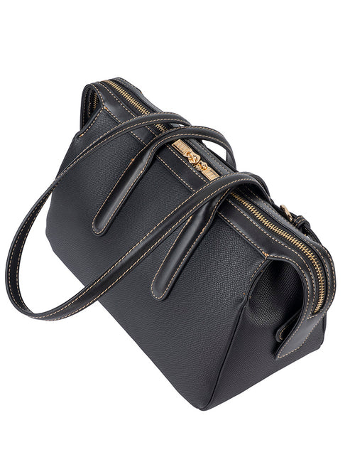 Elle Womens Belt Buckle Boston Bag In Black