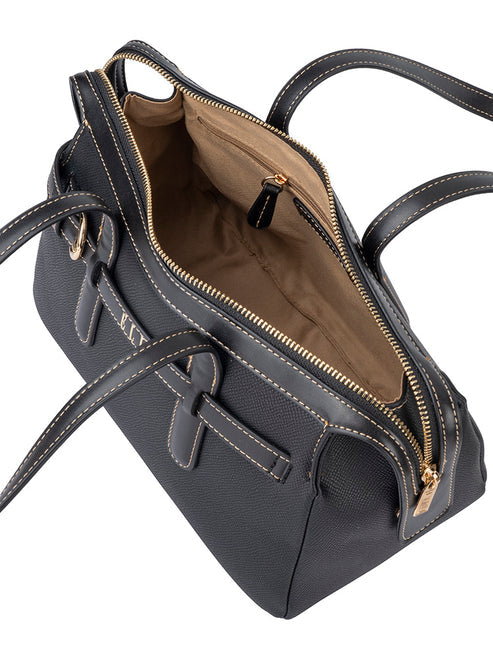 Elle Womens Belt Buckle Boston Bag In Black
