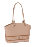 Elle Woven Tote Bag In Beige