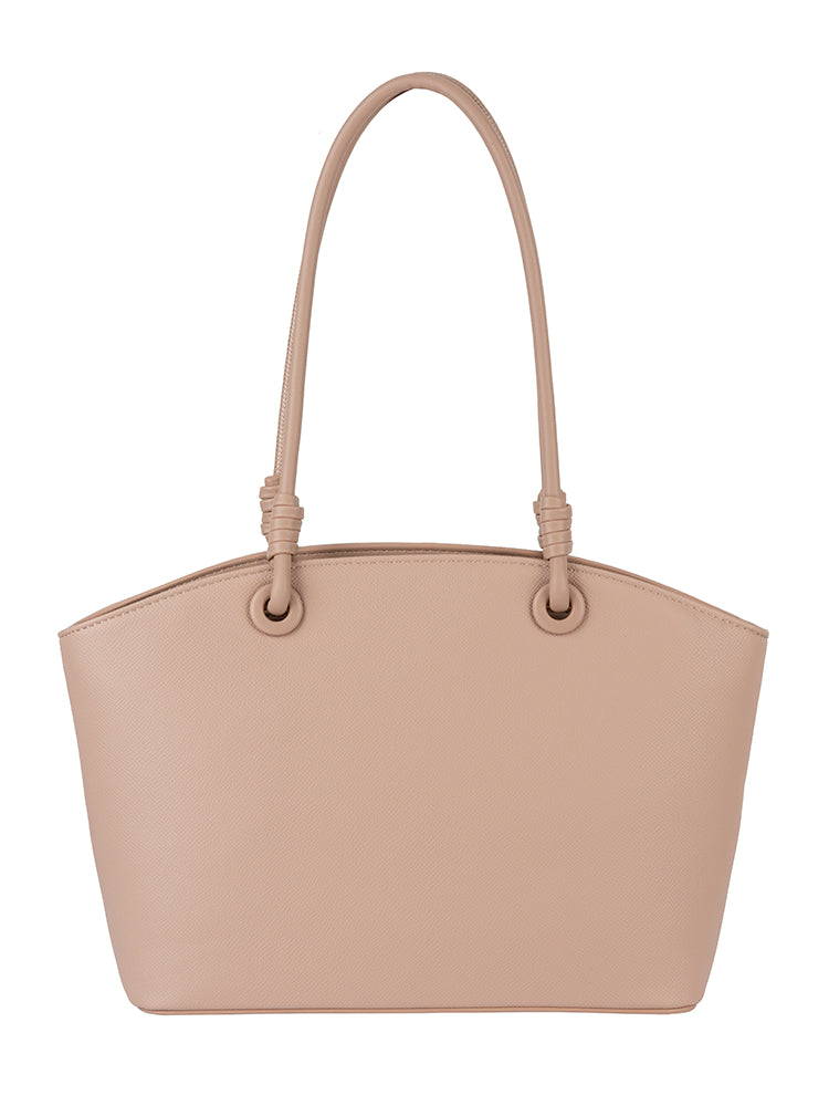 Elle Woven Tote Bag In Beige