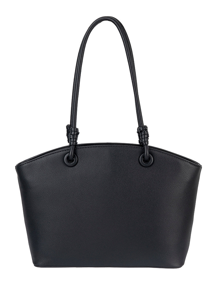 Elle Woven Tote Bag In Black