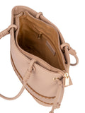 Elle Woven Shopper Tote Bag In Beige