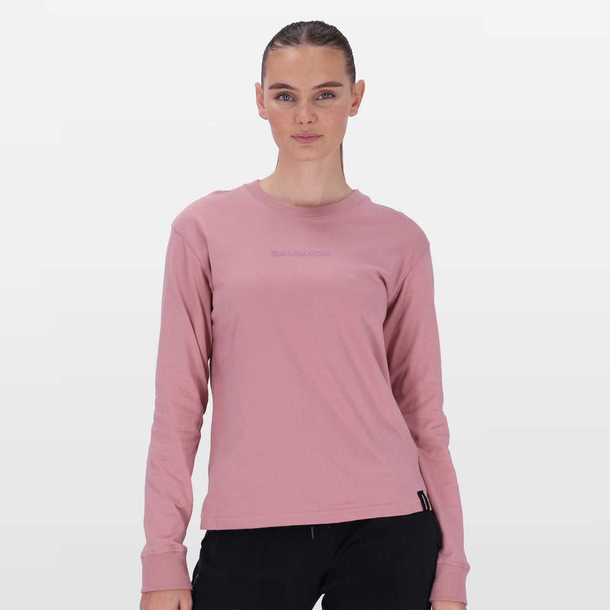 Salomon Womens Emblem Ls Tee Pink