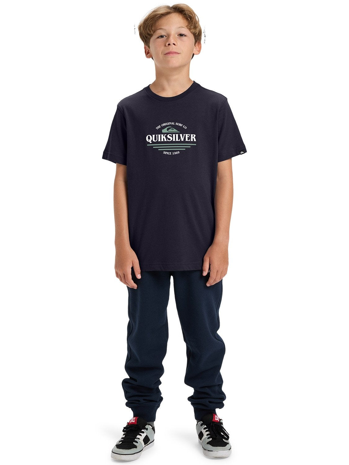 Quiksilver Boys Youth Type Line T-Shirt In Dark Navy