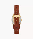 Fossil Ladies Harlow Three-Hand Medium Leather Watch In Brown