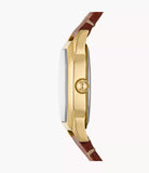 Fossil Ladies Harlow Three-Hand Medium Leather Watch In Brown