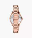 Fossil Ladies Gilmore Three-Hand Date Stainless Steel Watch In Rose Gold