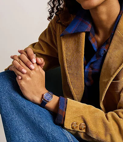 Fossil Gilmore Three-Hand Navy Leather Watch