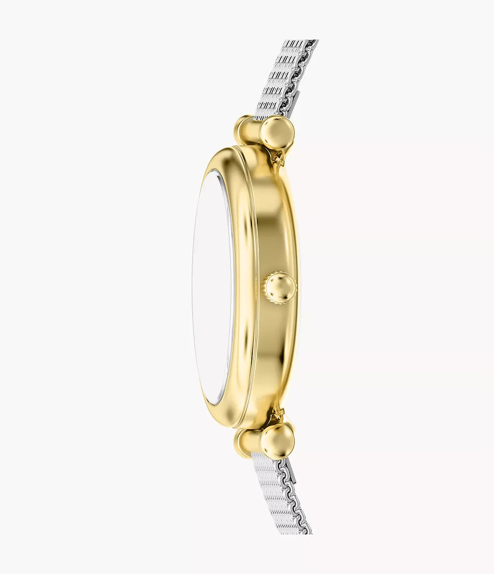 Fossil Ladies Carlie Mini Three-Hand Stainless Steel Watch In Silver
