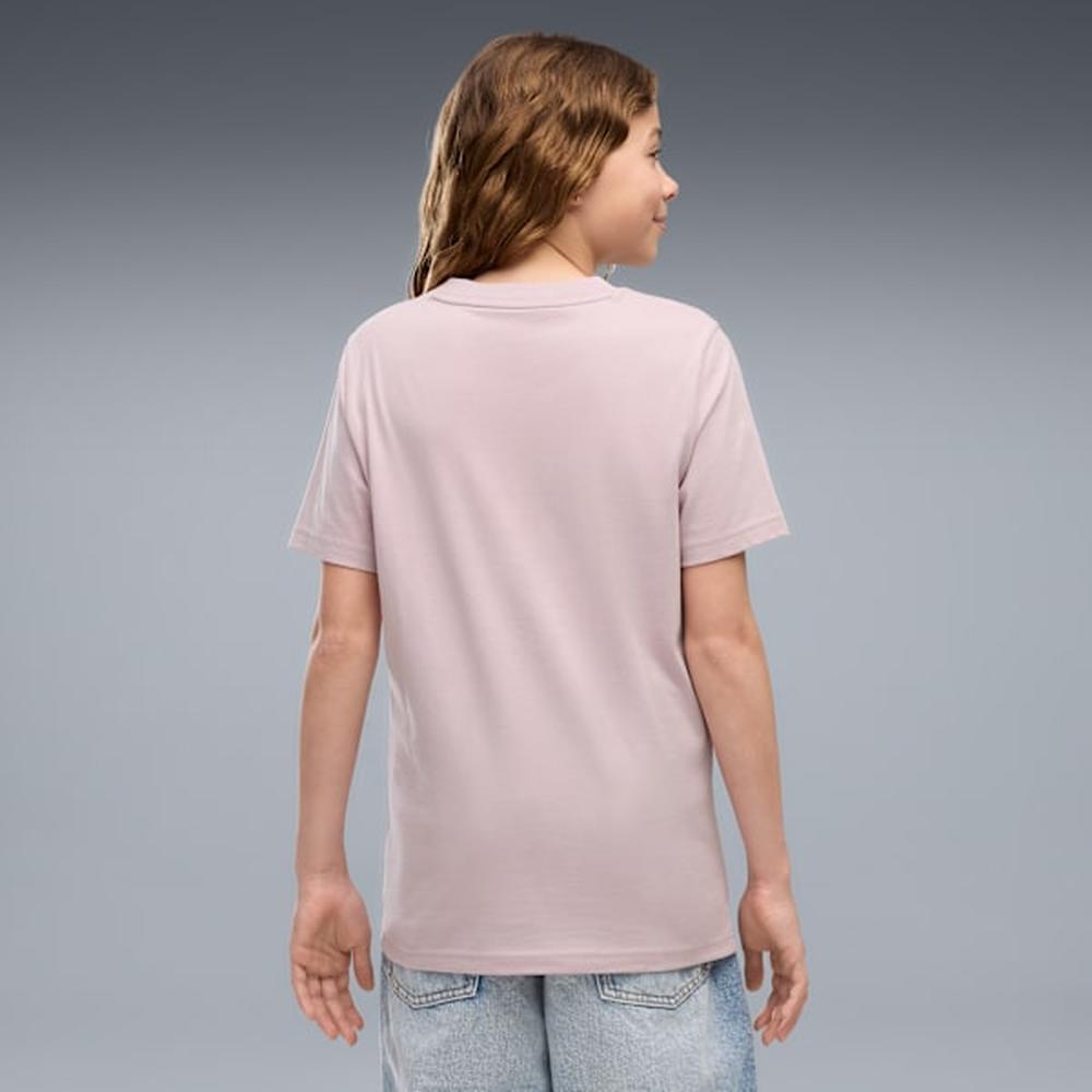 Puma Girls Essential No.1 Logo Short Sleeves T-Shirt In Misty Pink