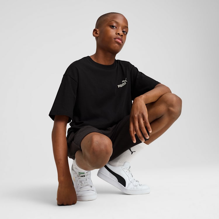 Puma Unisex Kids Essential No.1 Logo Relaxed T-Shirt In Black