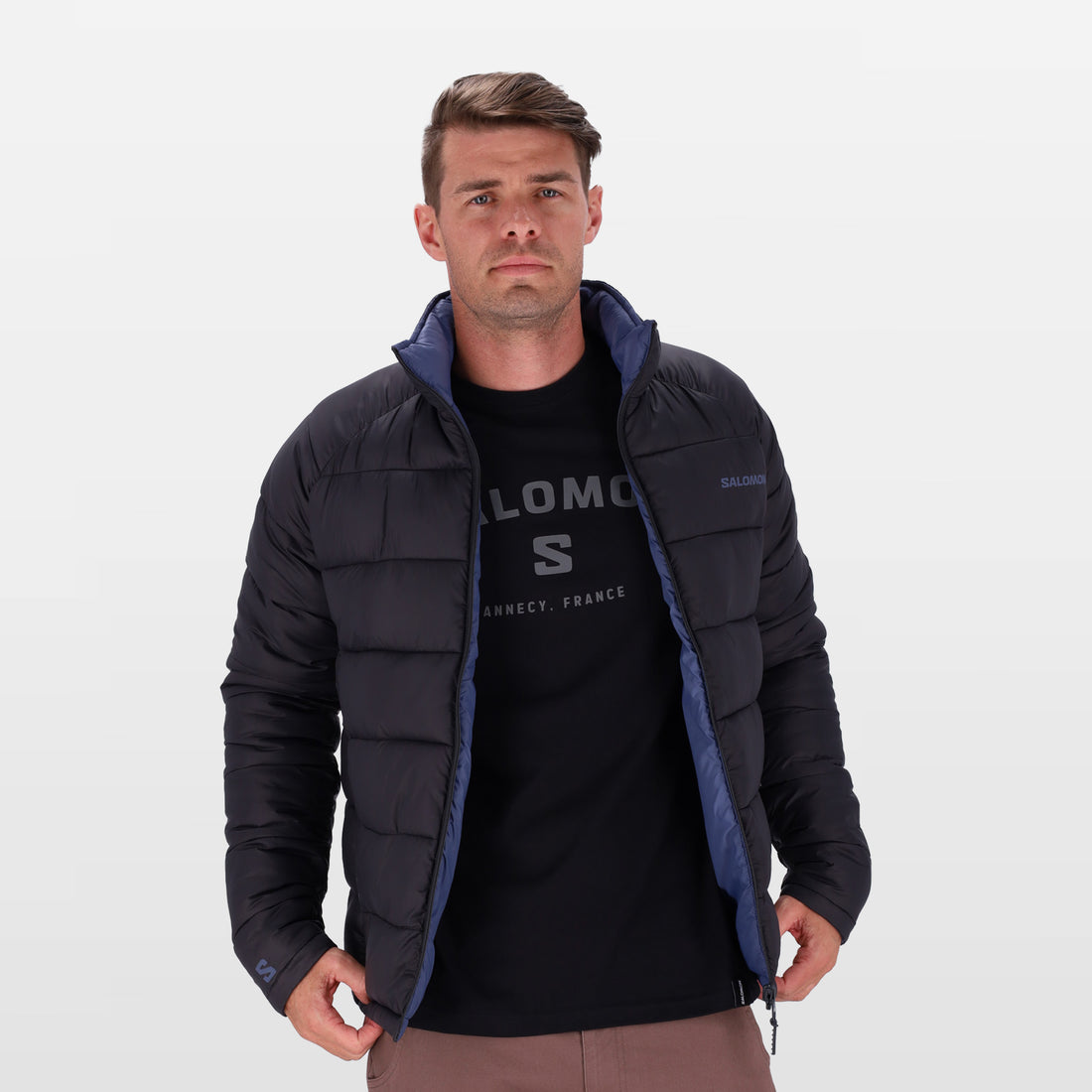 Salomon Mens Eclipse Reversible Jacket In Phantom/Marlin