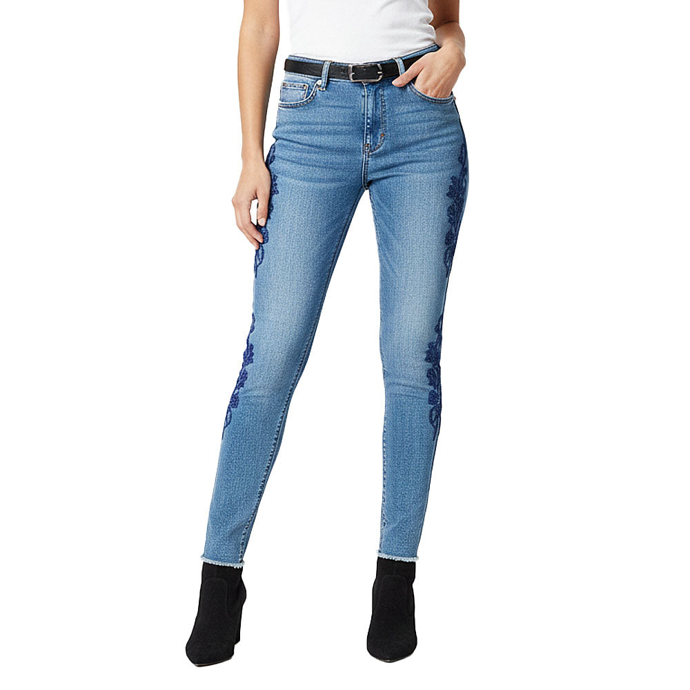 Sissy boy Ladies Axel Side Seam Crochet Jeans In Blue