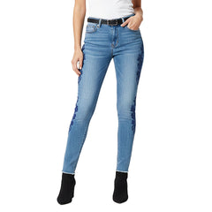 Sissy boy Ladies Axel Side Seam Crochet Jeans In Blue
