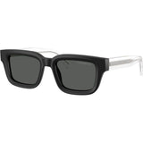 Emporio Armani Unisex Square Sunglasses In Black/Transparent