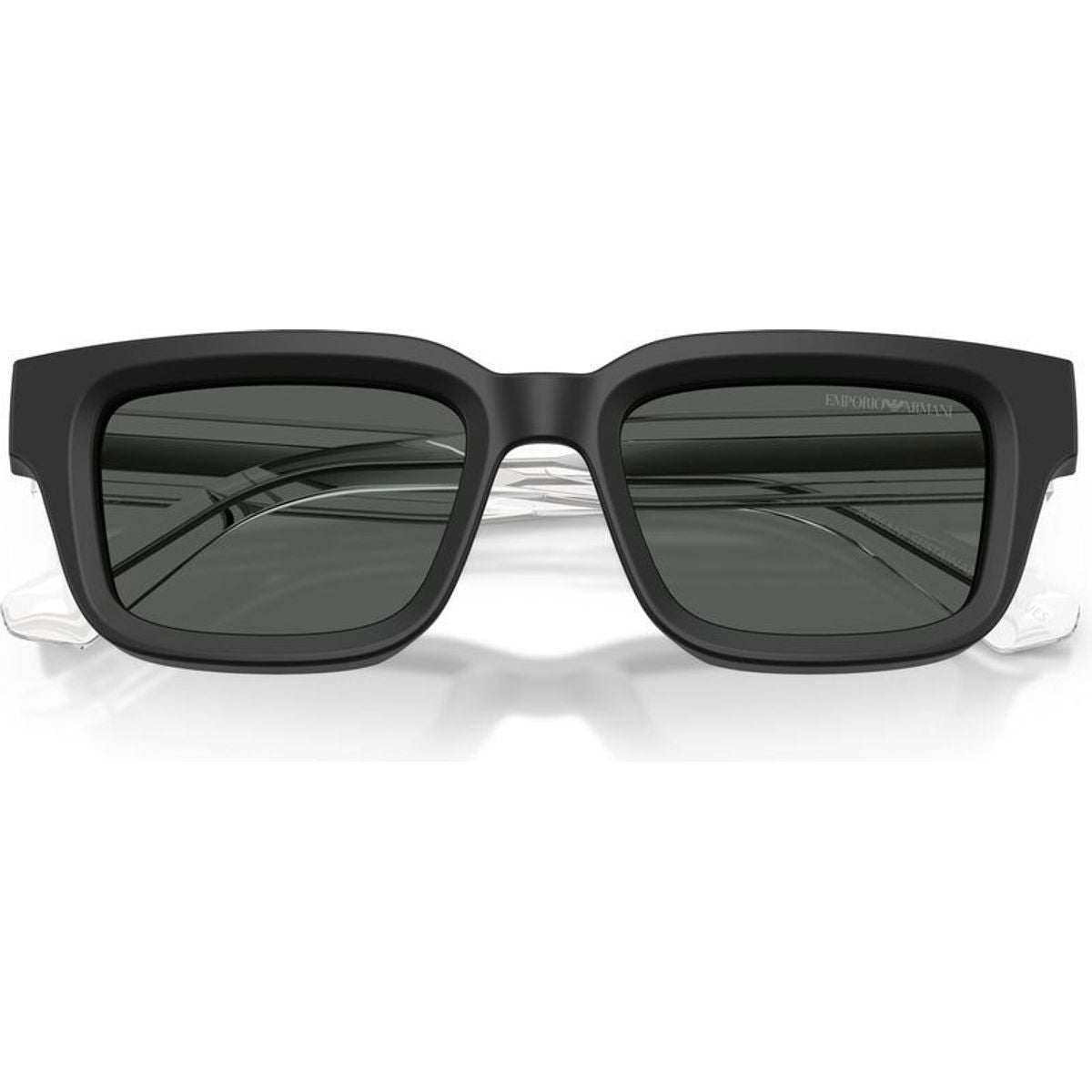 Emporio Armani Unisex Square Sunglasses In Black/Transparent