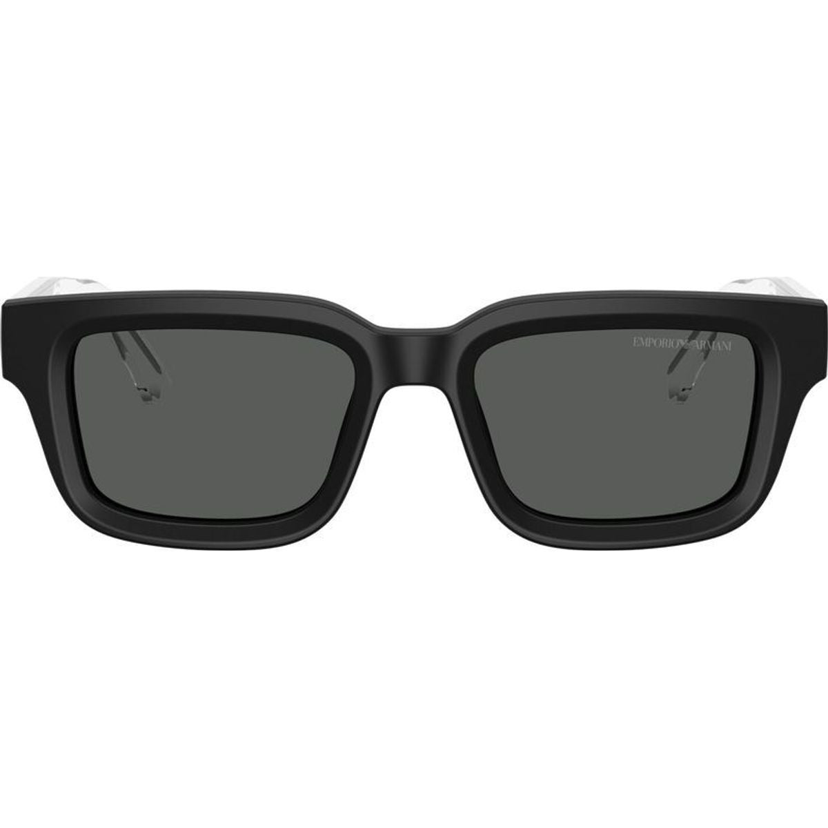 Emporio Armani Unisex Square Sunglasses In Black/Transparent