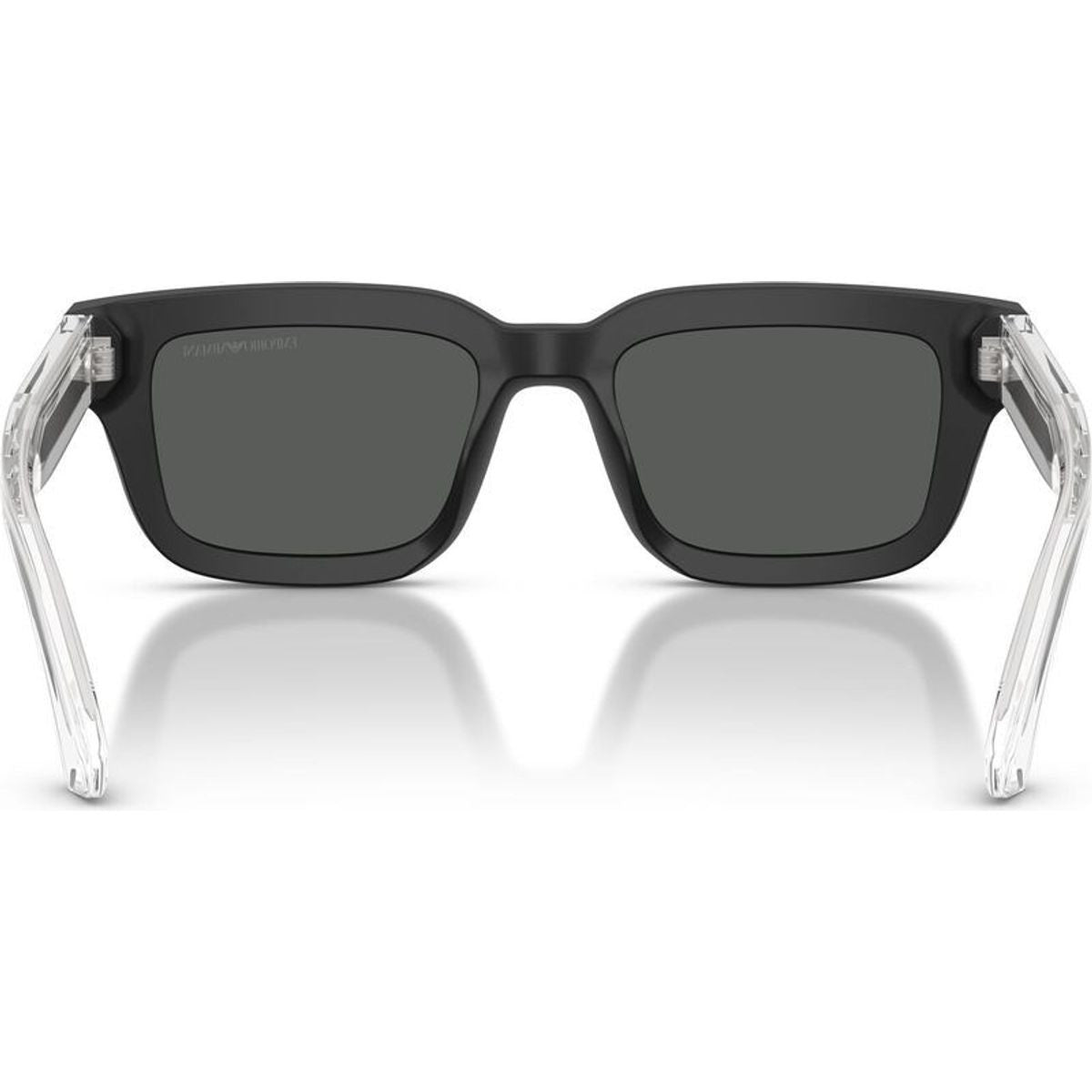 Emporio Armani Unisex Square Sunglasses In Black/Transparent