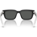 Emporio Armani Unisex Square Sunglasses In Black/Transparent