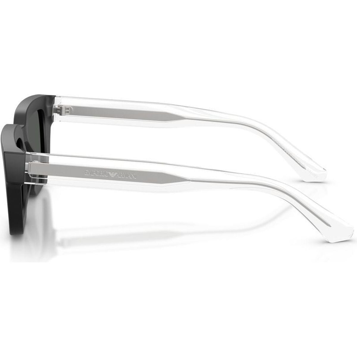 Emporio Armani Unisex Square Sunglasses In Black/Transparent