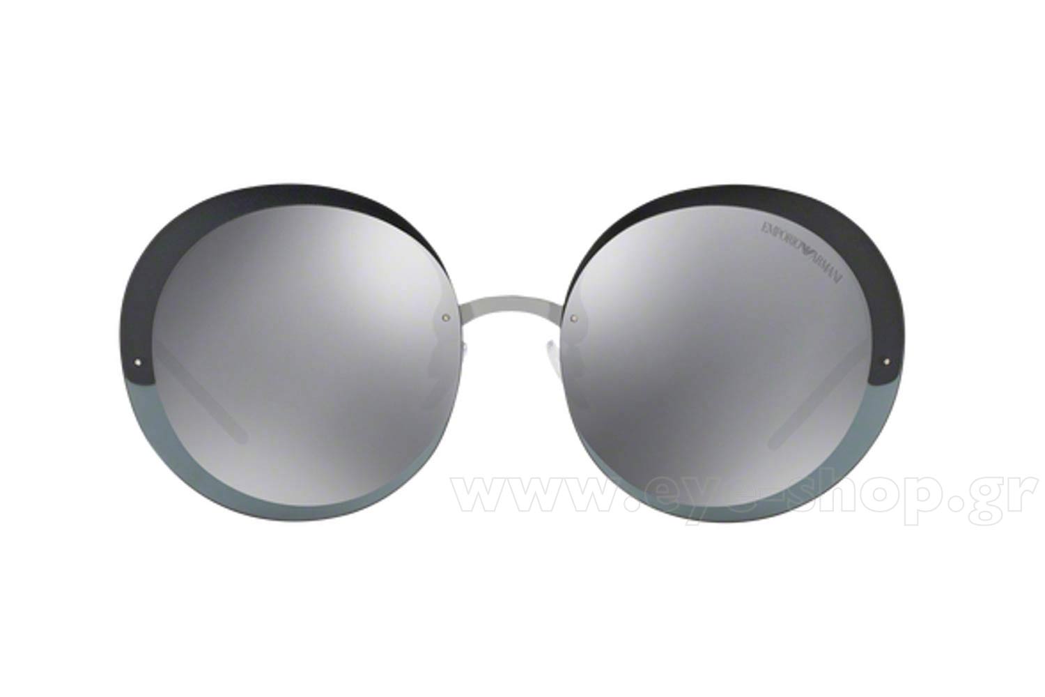 Emporio Armani Mirror Lens Sunglasses For Women In Grey