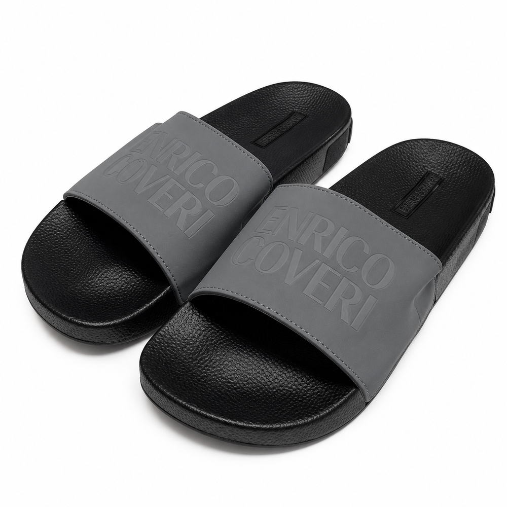 Enrico Coveri Mens Slides In Grey
