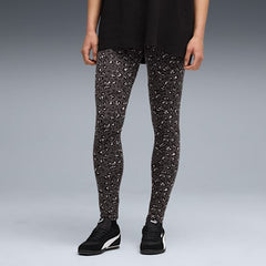 Puma Womens Animal Print Leggings In Black