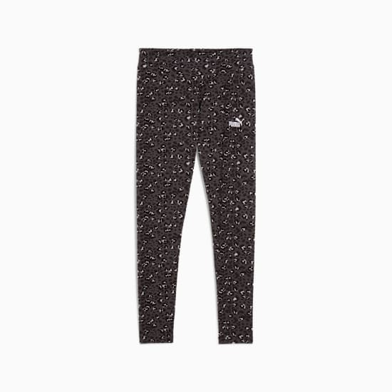 Puma Womens Animal Print Leggings In Black