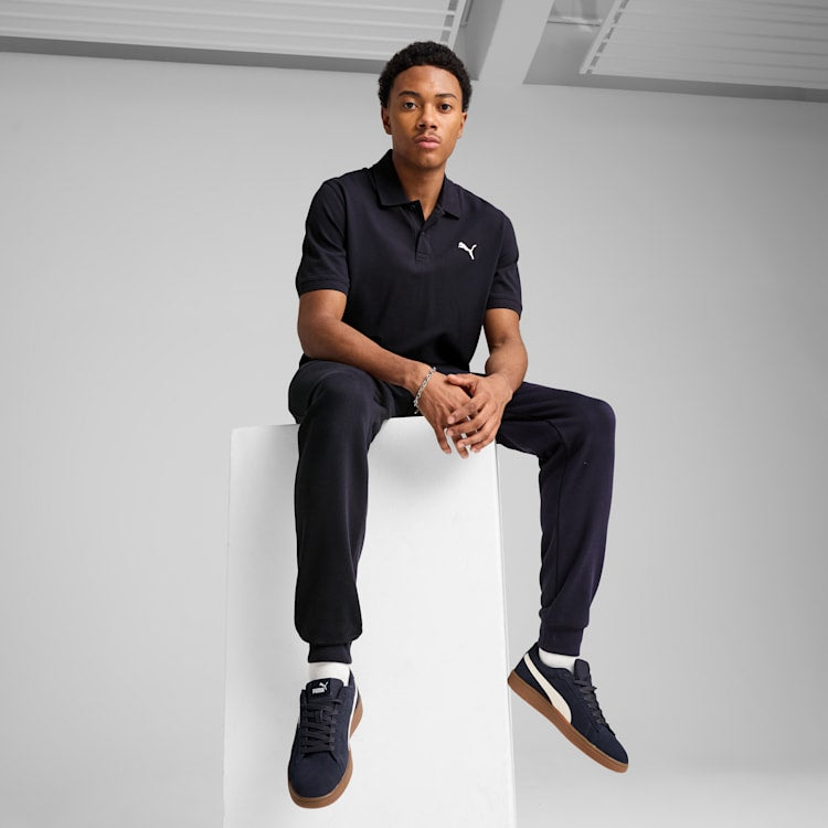 Puma Mens Essential Small Logo Golfer In Black