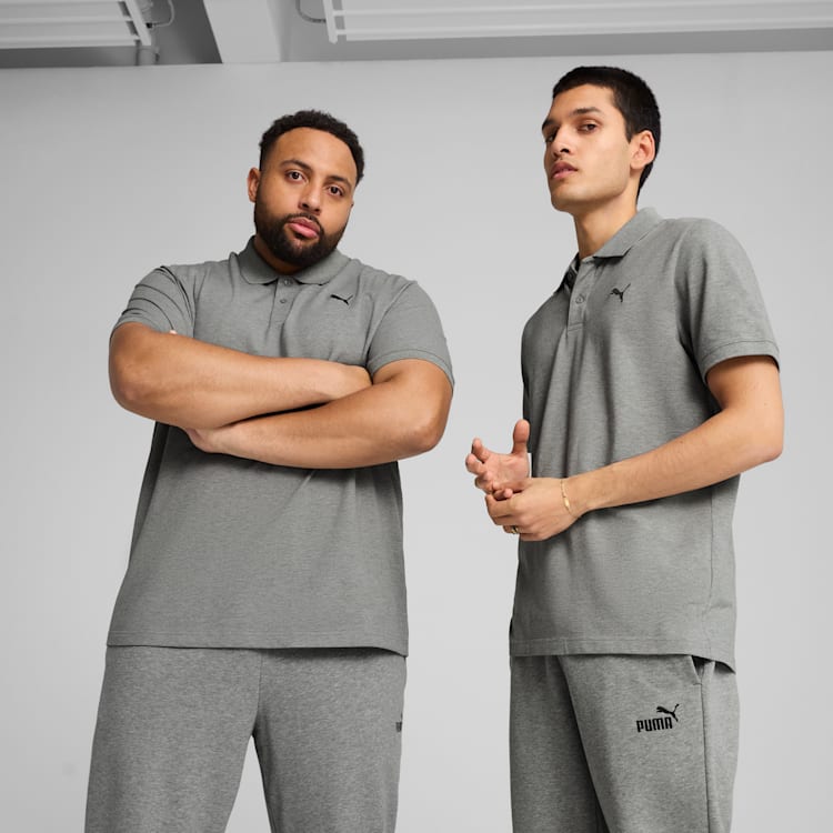 Puma Mens Essential Small Logo Golfer In Grey