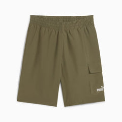 Puma Dark Olive Ess No 1 Logo Woven Cargo Short