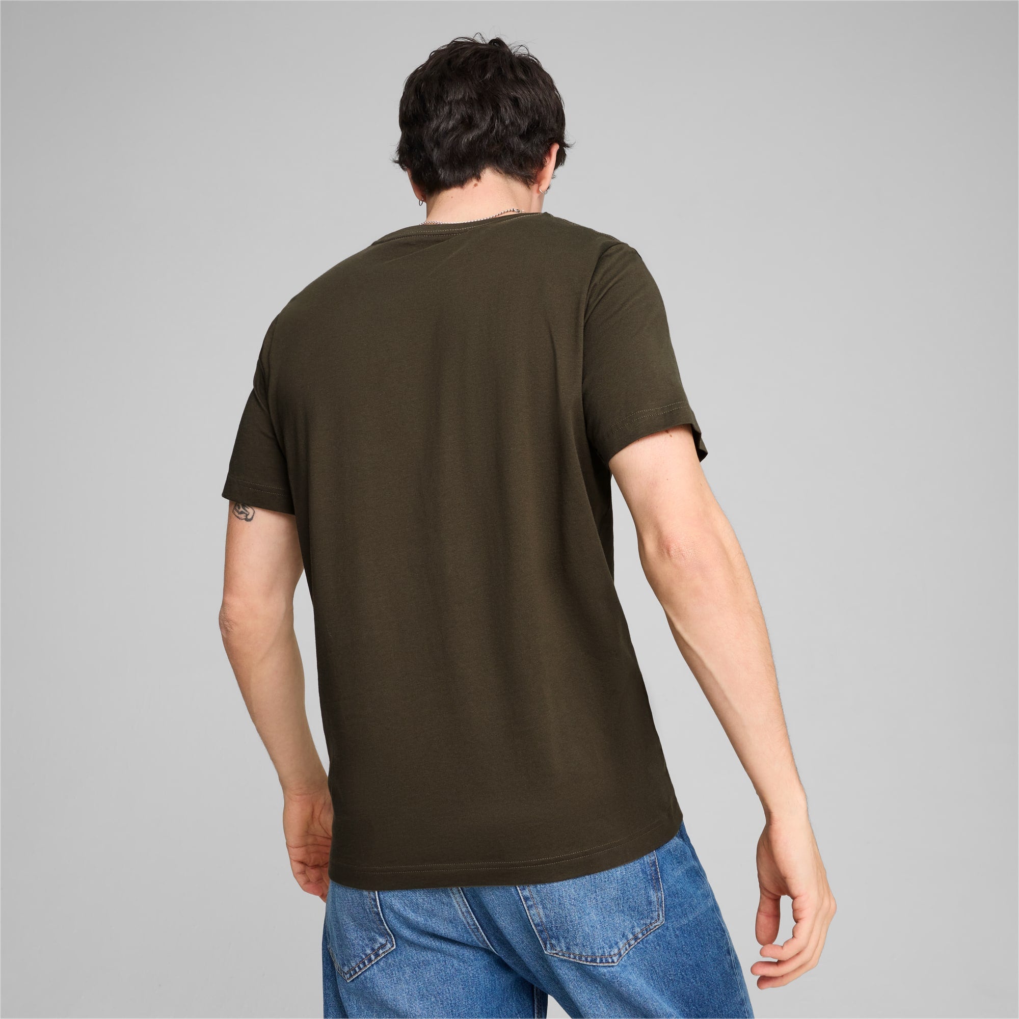 Puma 67923526 Mens Ess+ 2 Col Logo Tee Dark Olive