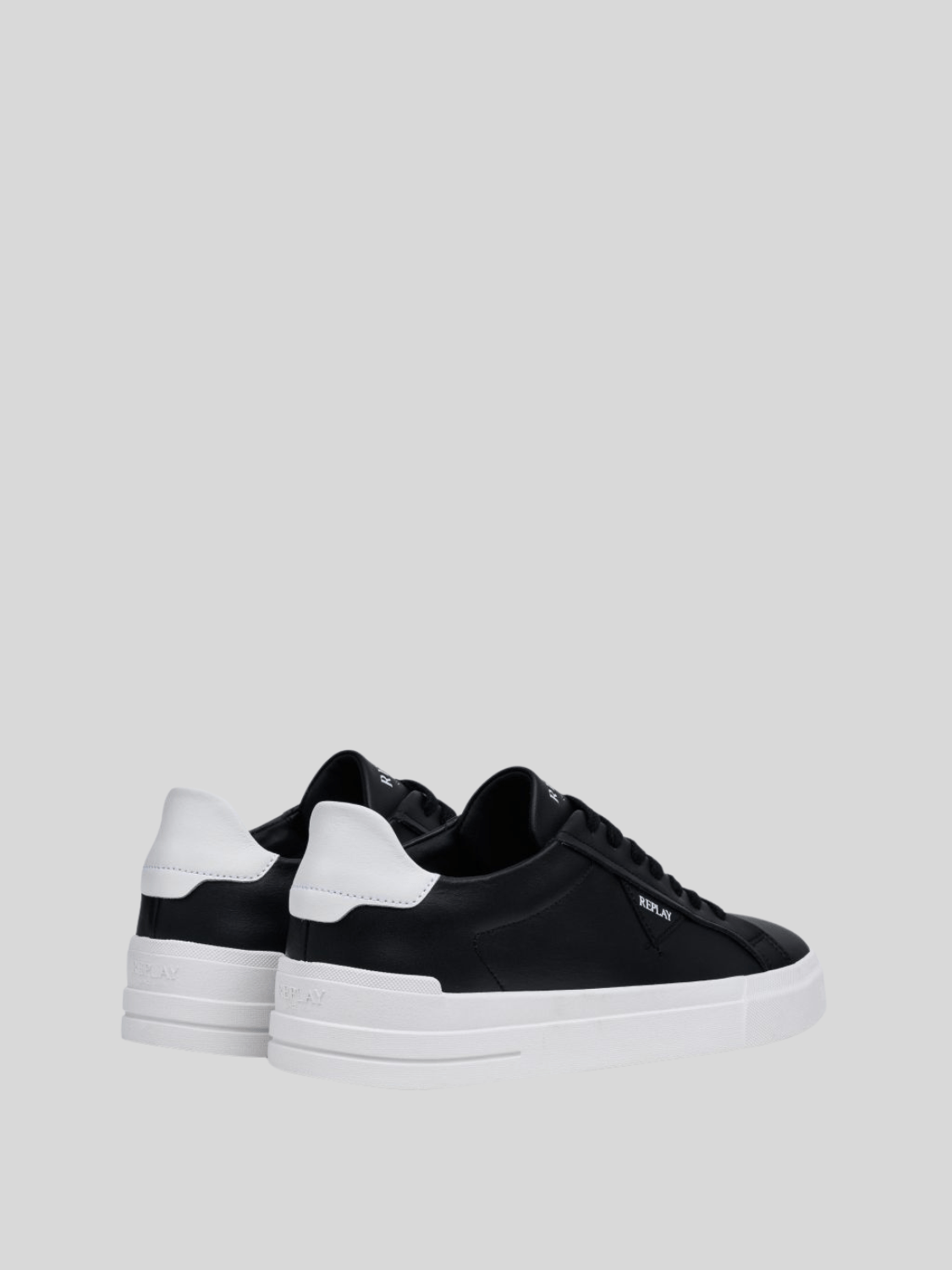Replay Mens Evan Class Shoes In Black & White