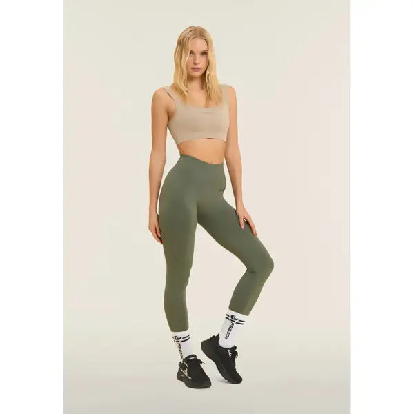 Freddy Womens Knitted Seamless Sport Top In Beige