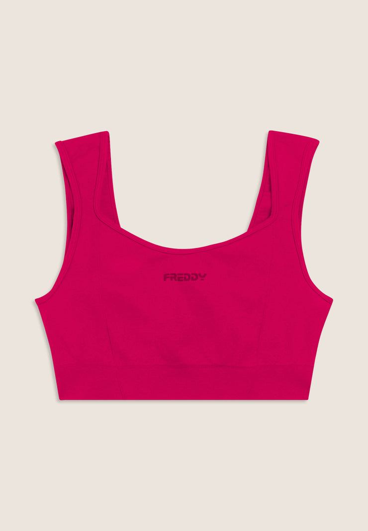 Freddy Womens Knitted Seamless Sport Top In Pink