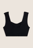 Freddy Womens Knitted Seamless Sport Top In Black