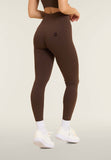 Freddy Ladies Knitted Seamless 7/8 Leggings High Waist In Brown