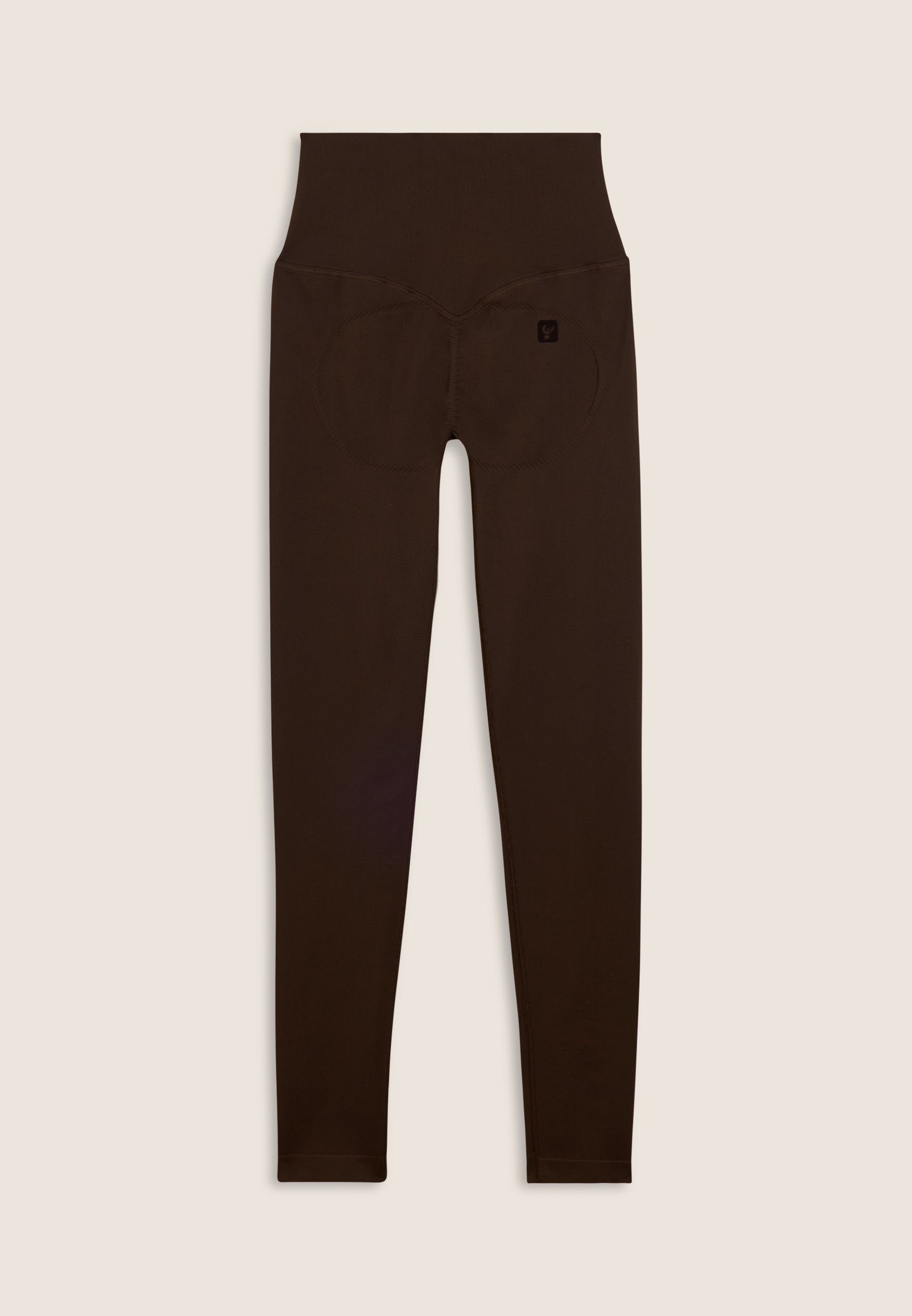 Freddy Ladies Knitted Seamless 7/8 Leggings High Waist In Brown