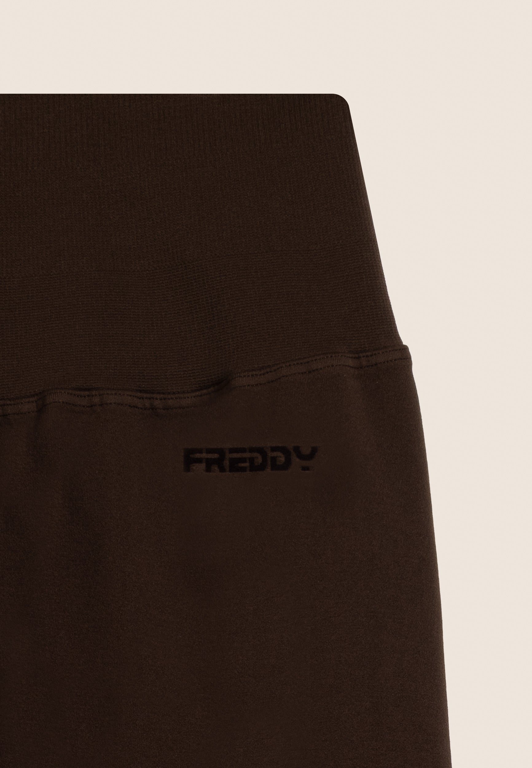 Freddy Ladies Knitted Seamless 7/8 Leggings High Waist In Brown