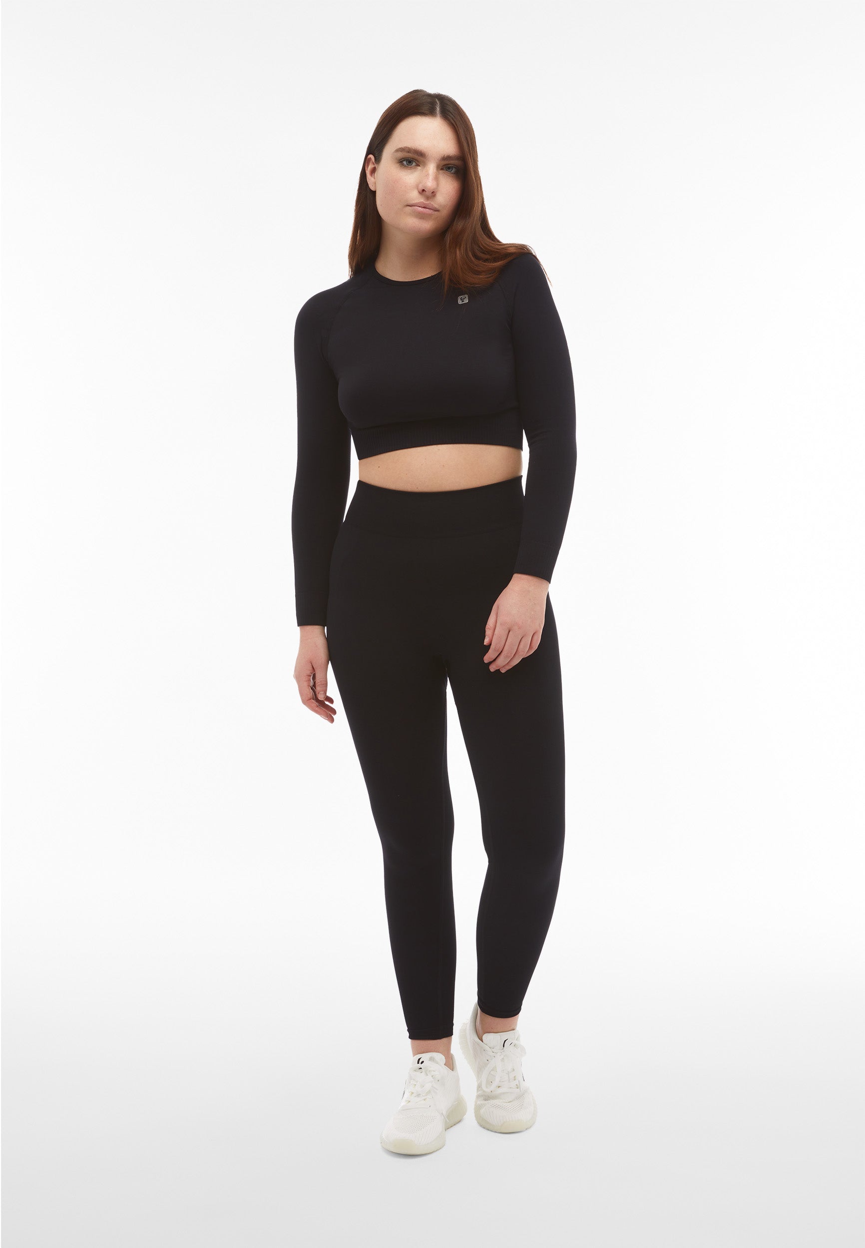 Freddy Womens Knitted Long Sleeved Crop Top In Black