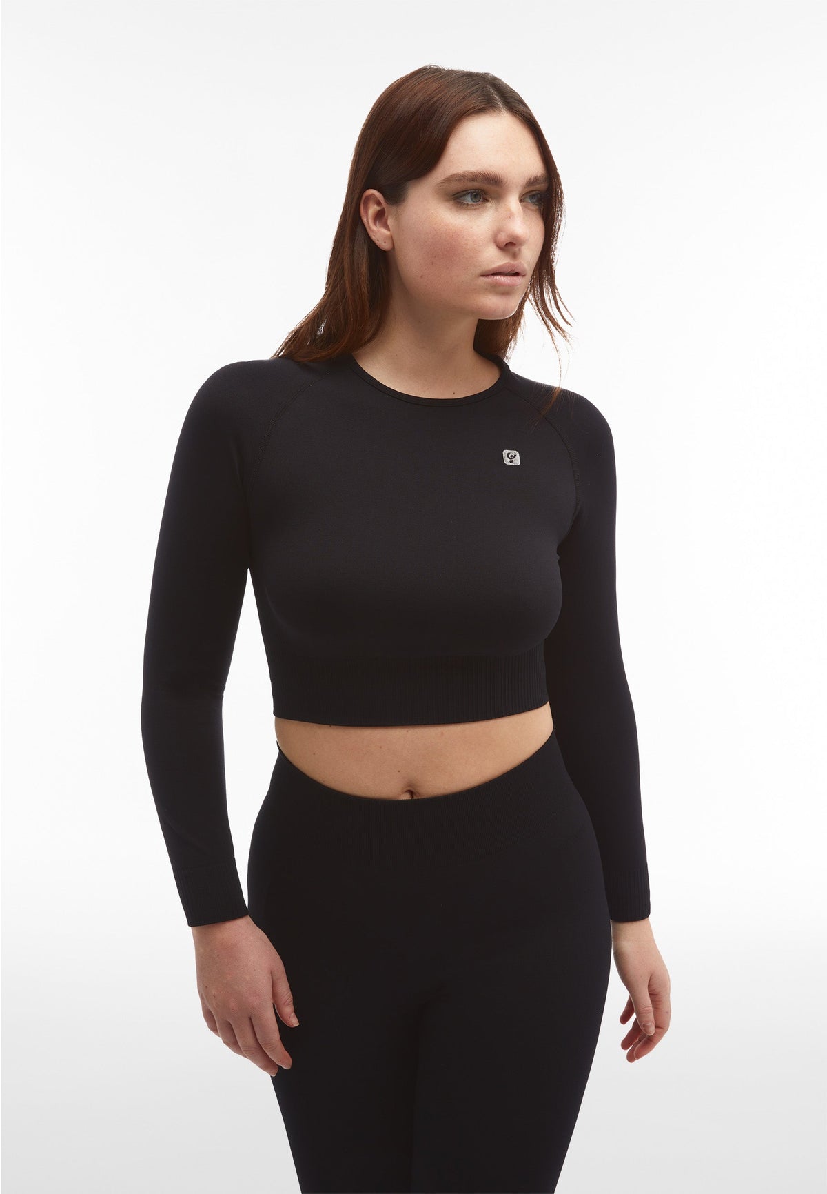 Freddy Womens Knitted Long Sleeved Crop Top In Black