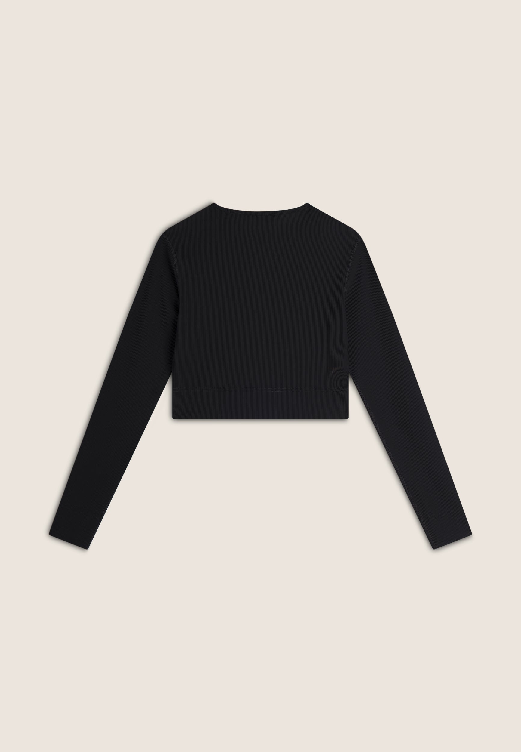 Freddy Womens Knitted Long Sleeved Ribbed Crop Top In Black