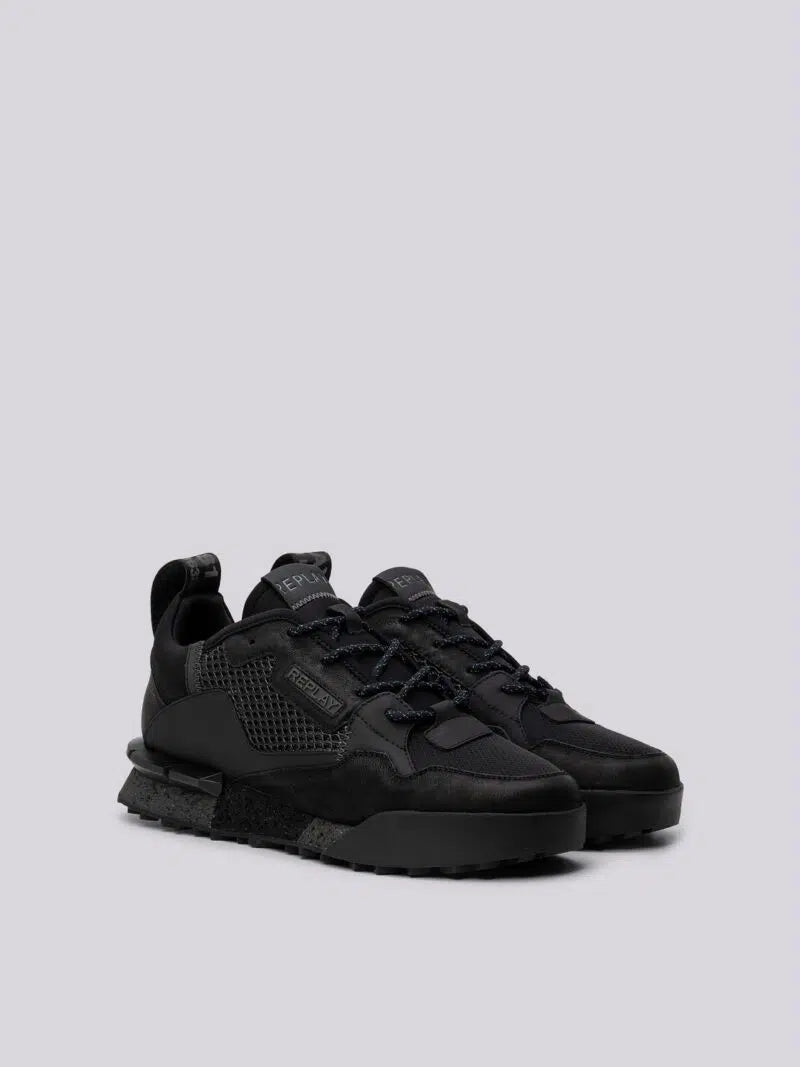 Replay Mens Field Classic Grid Shoes Black